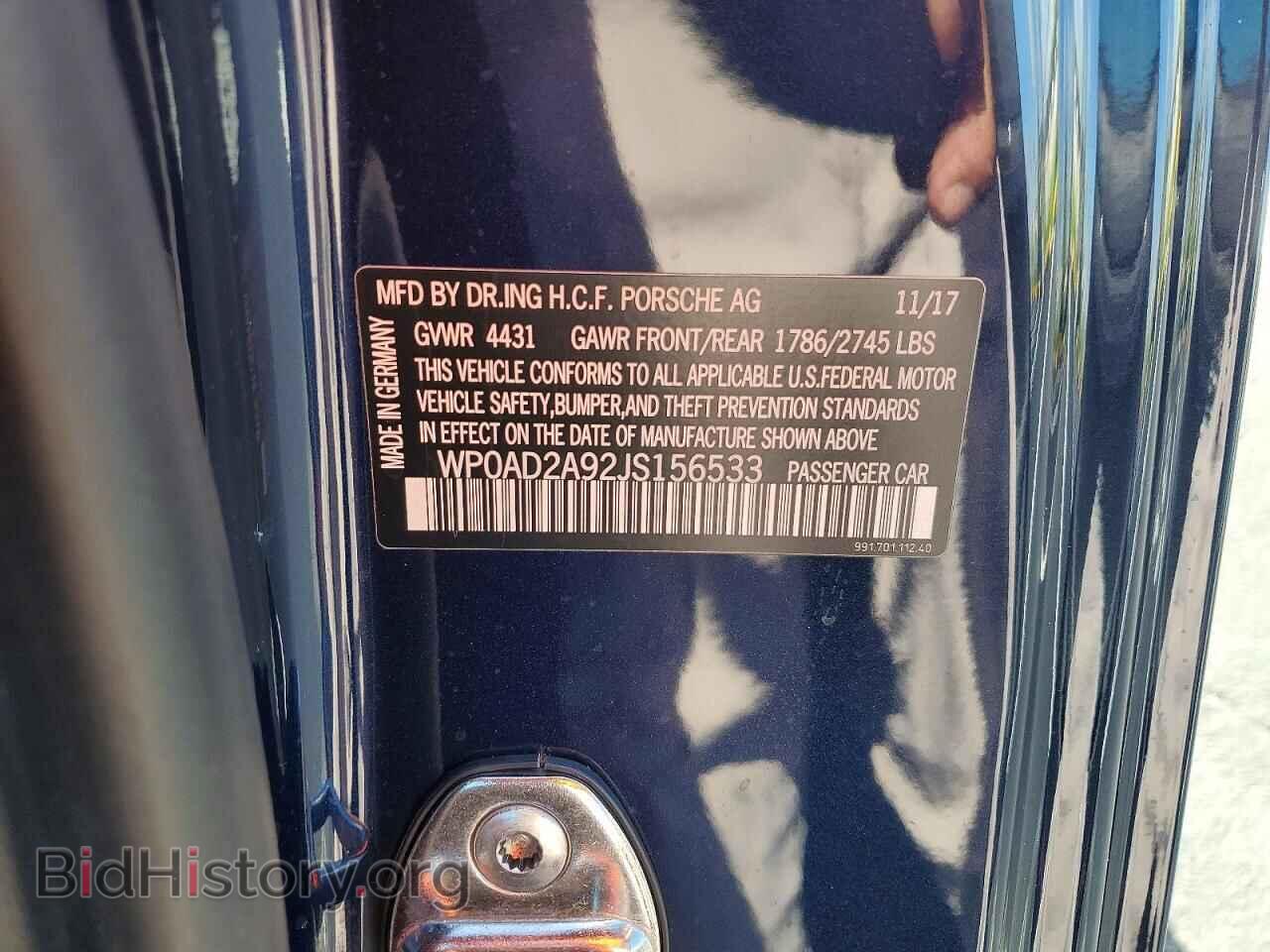 2018 PORSCHE 911 - VIN: WP0AD2A92JS156533 - Photo 12