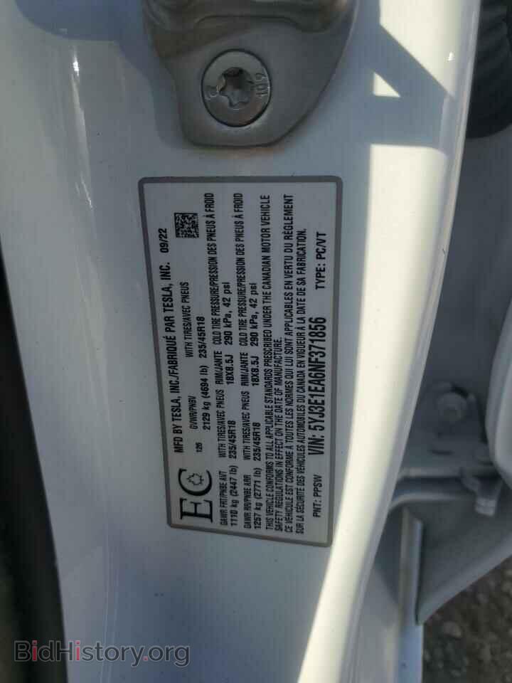 2022 TESLA MODEL 3 - VIN: 5YJ3E1EA6NF371856 - Photo 12