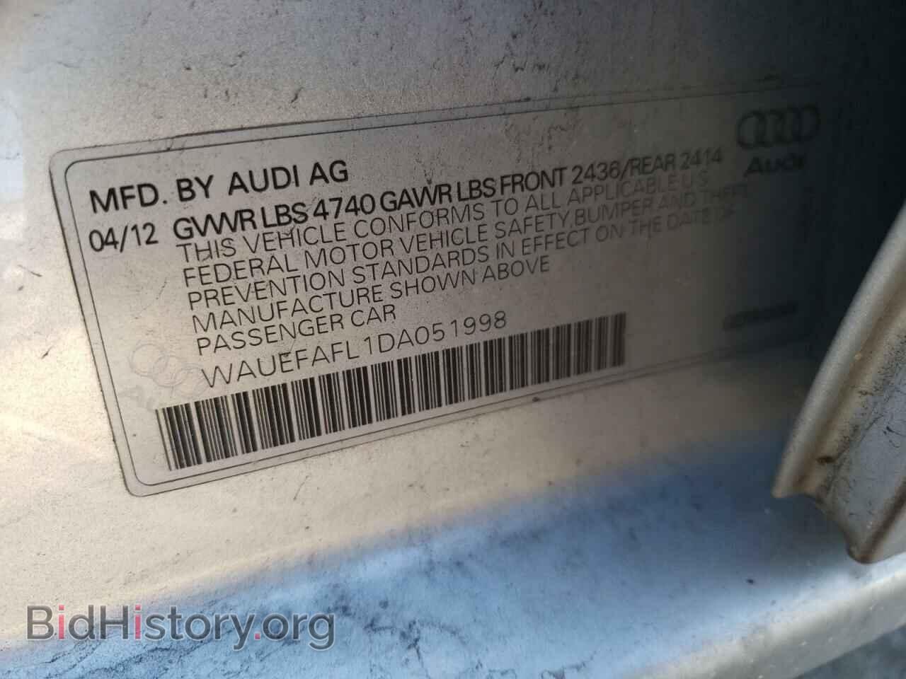 2013 AUDI A4 - VIN: WAUEFAFL1DA051998 - Фото 10