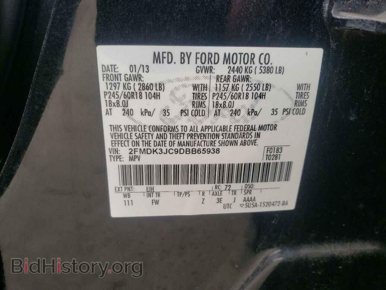 2013 FORD EDGE - VIN: 2FMDK3JC9DBB65938 - Photo 10