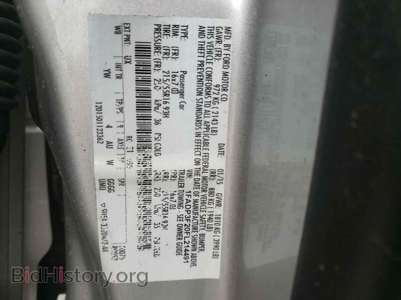 2015 FORD FOCUS - VIN: 1FADP3F20FL214491 - Фото 10