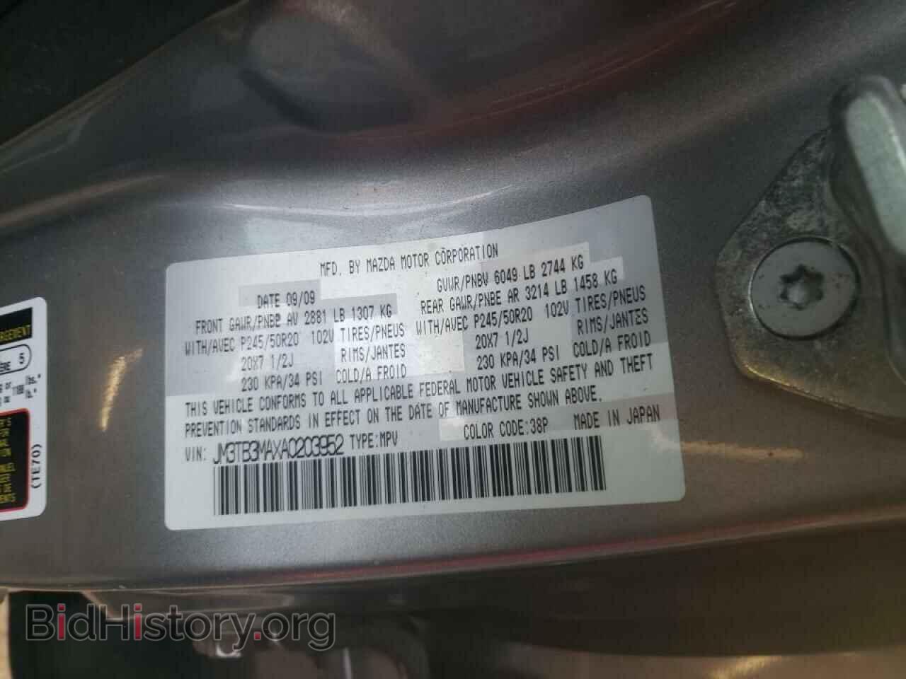 2010 MAZDA CX-9 - VIN: JM3TB3MAXA0203952 - Фото 10