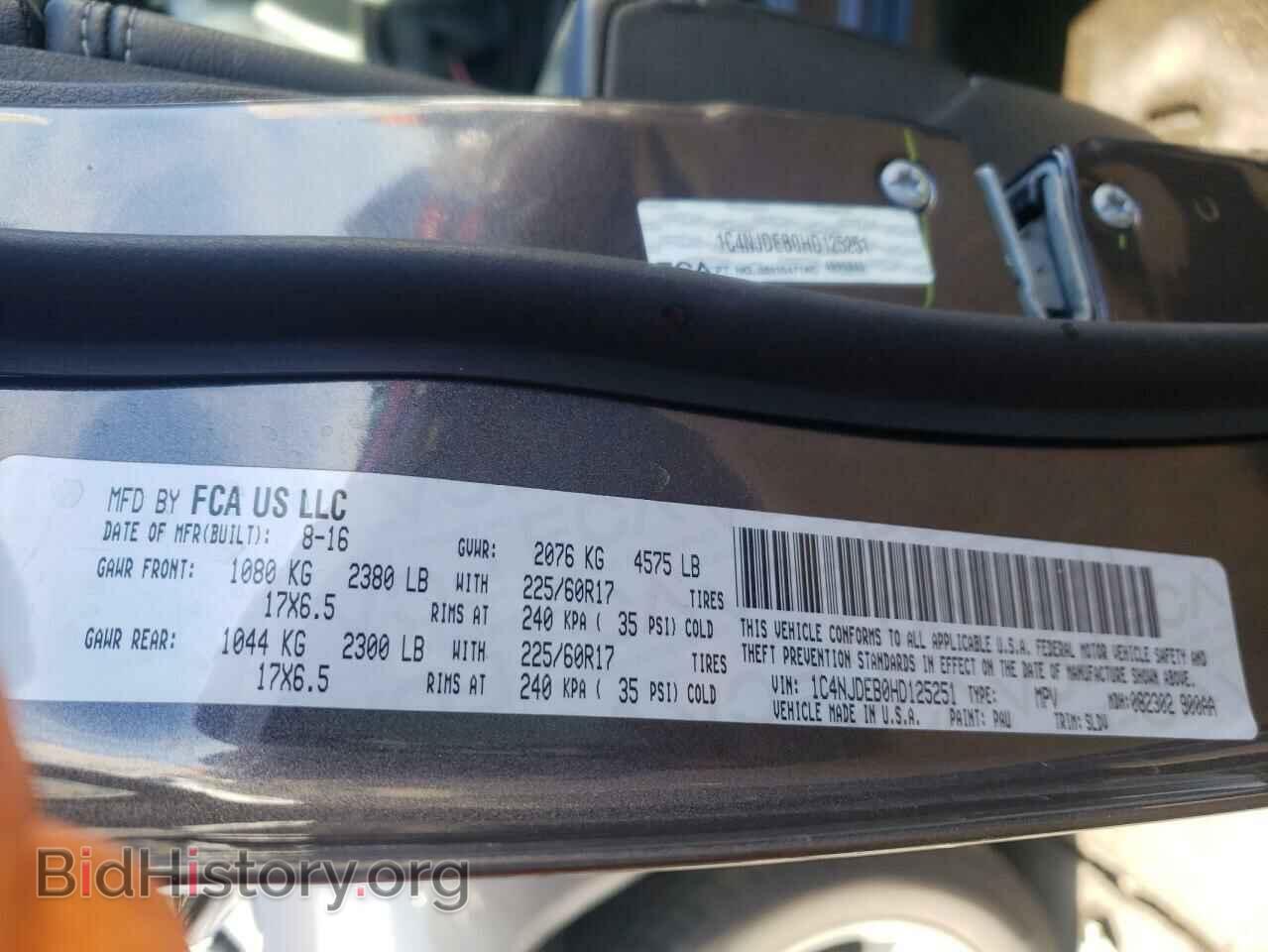 2017 JEEP COMPASS - VIN: 1C4NJDEB0HD125251 - Photo 10