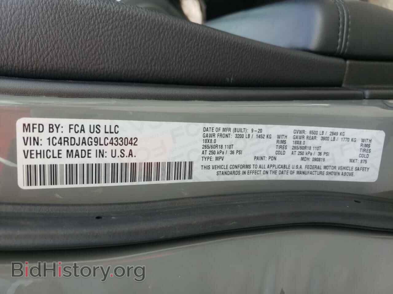 2020 DODGE DURANGO - VIN: 1C4RDJAG9LC433042 - Фото 10