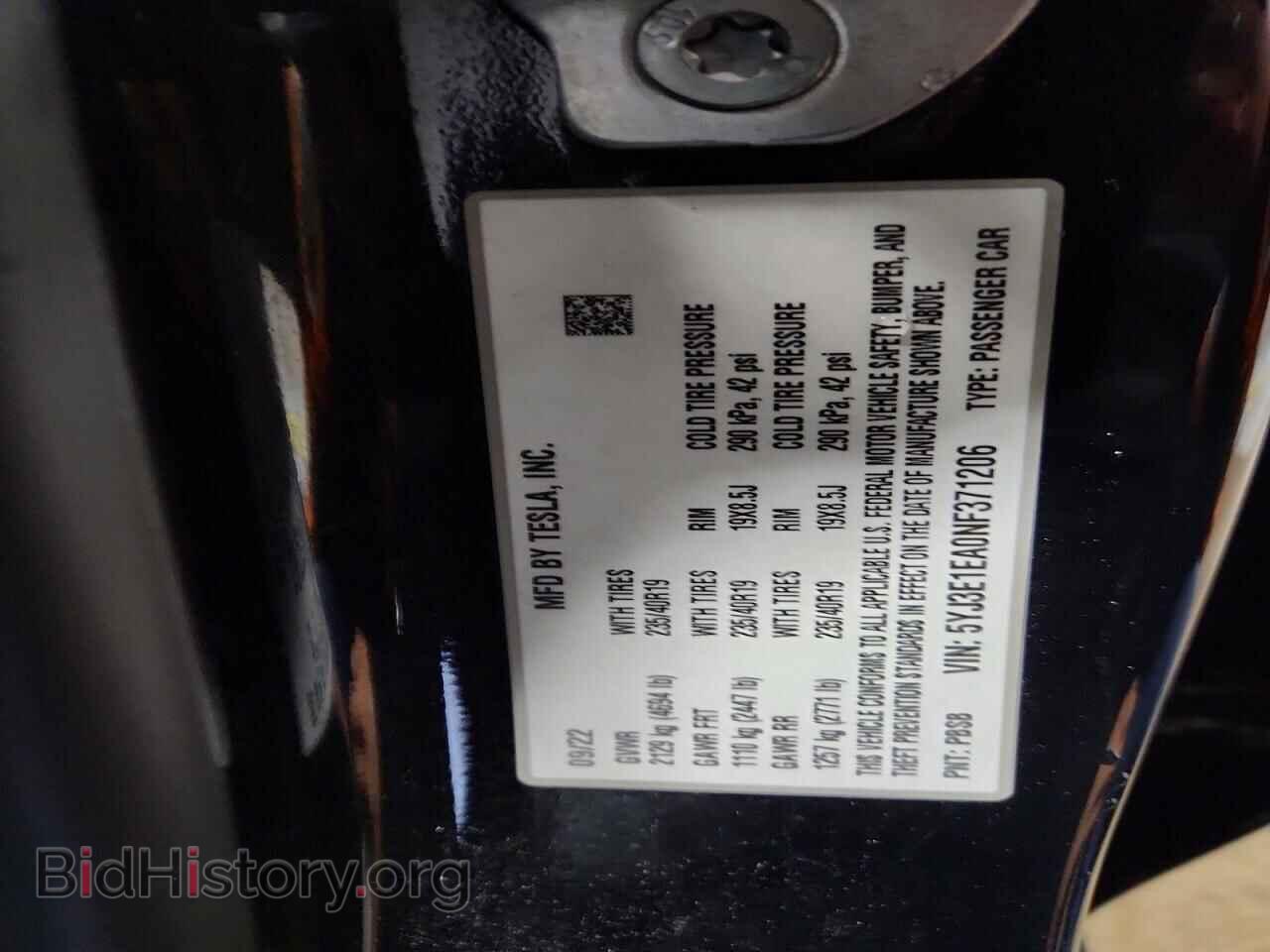2022 TESLA MODEL 3 - VIN: 5YJ3E1EA0NF371206 - Фото 12