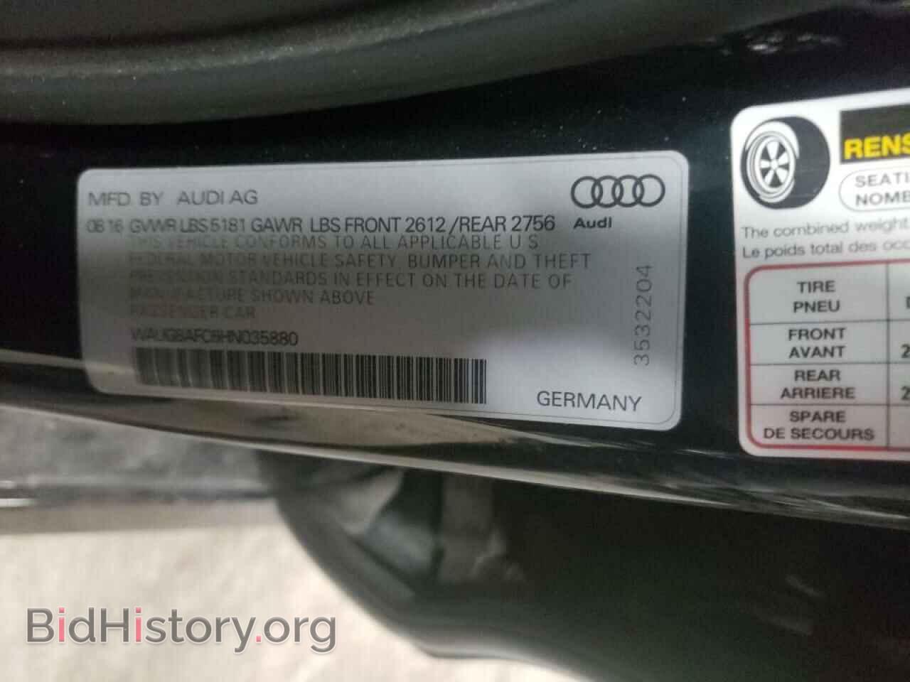 2017 AUDI A6 - VIN: WAUG8AFC6HN035880 - Фото 10