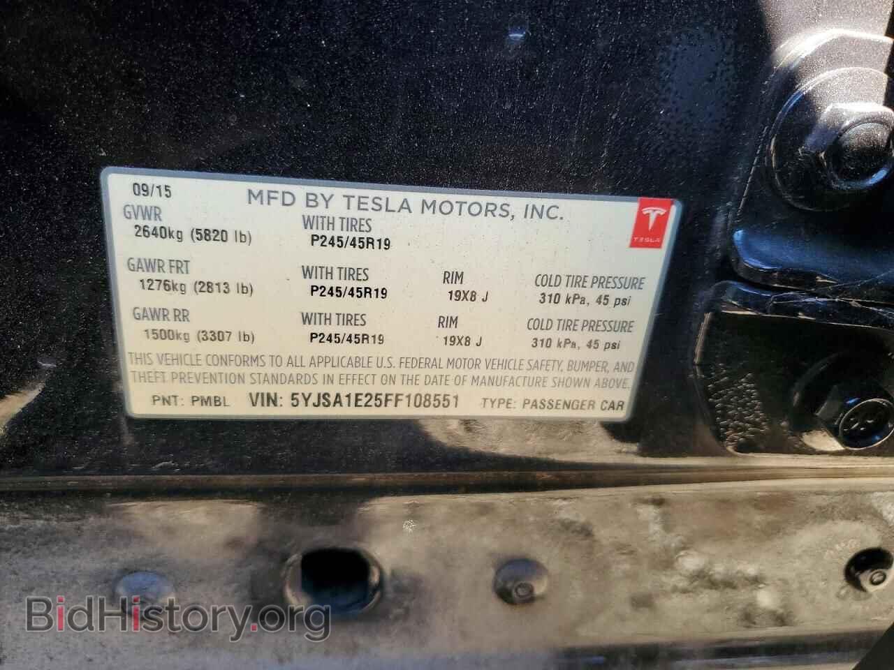 2015 TESLA MODEL S - VIN: 5YJSA1E25FF108551 - Photo 12