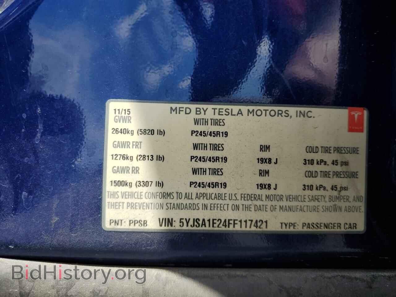 2015 TESLA MODEL S - VIN: 5YJSA1E24FF117421 - Photo 13