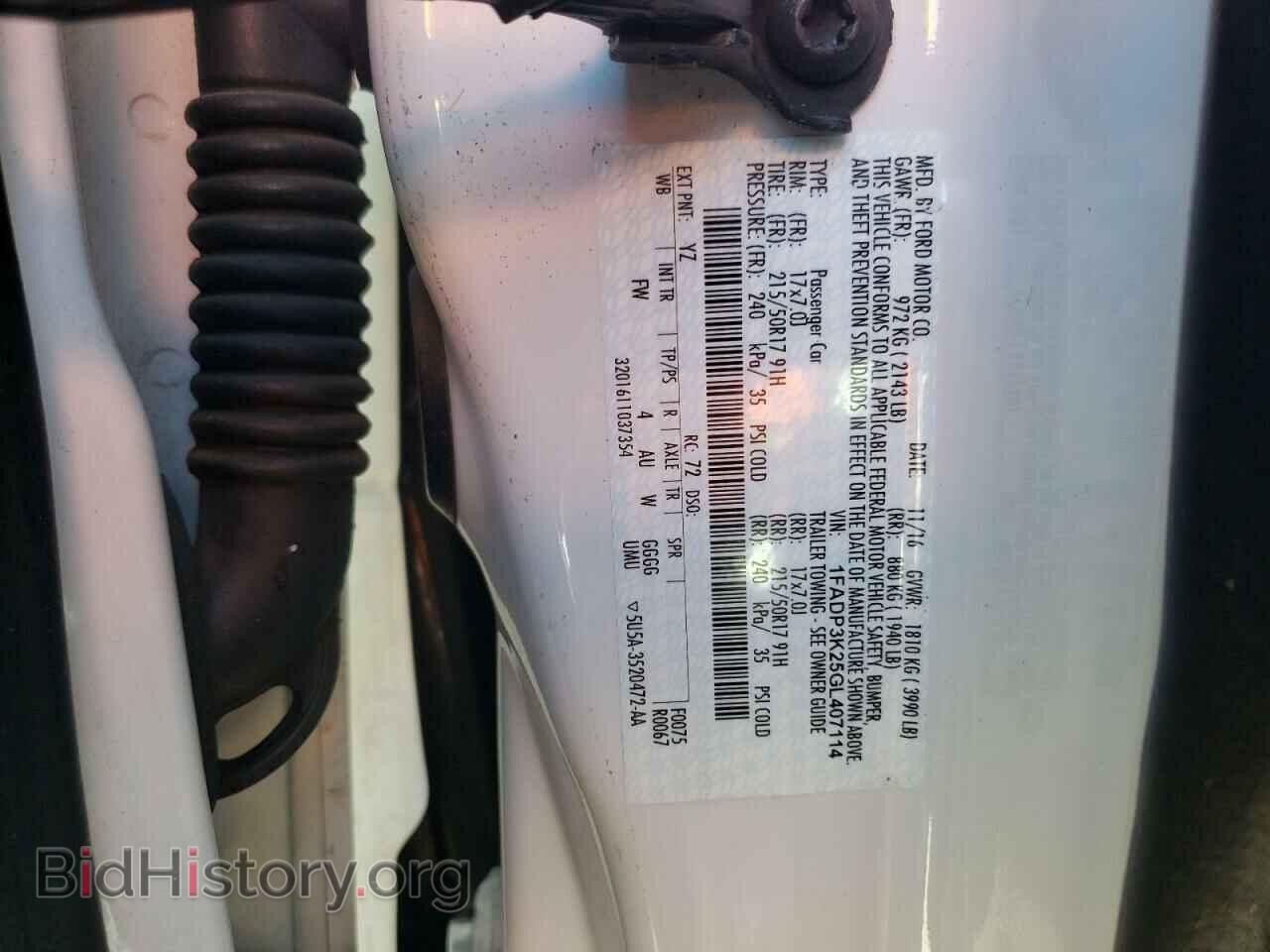 2016 FORD FOCUS - VIN: 1FADP3K25GL407114 - Фото 12