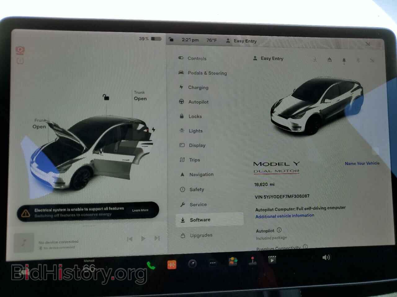 2021 TESLA MODEL Y - VIN: 5YJYGDEF7MF306087 - Photo 9