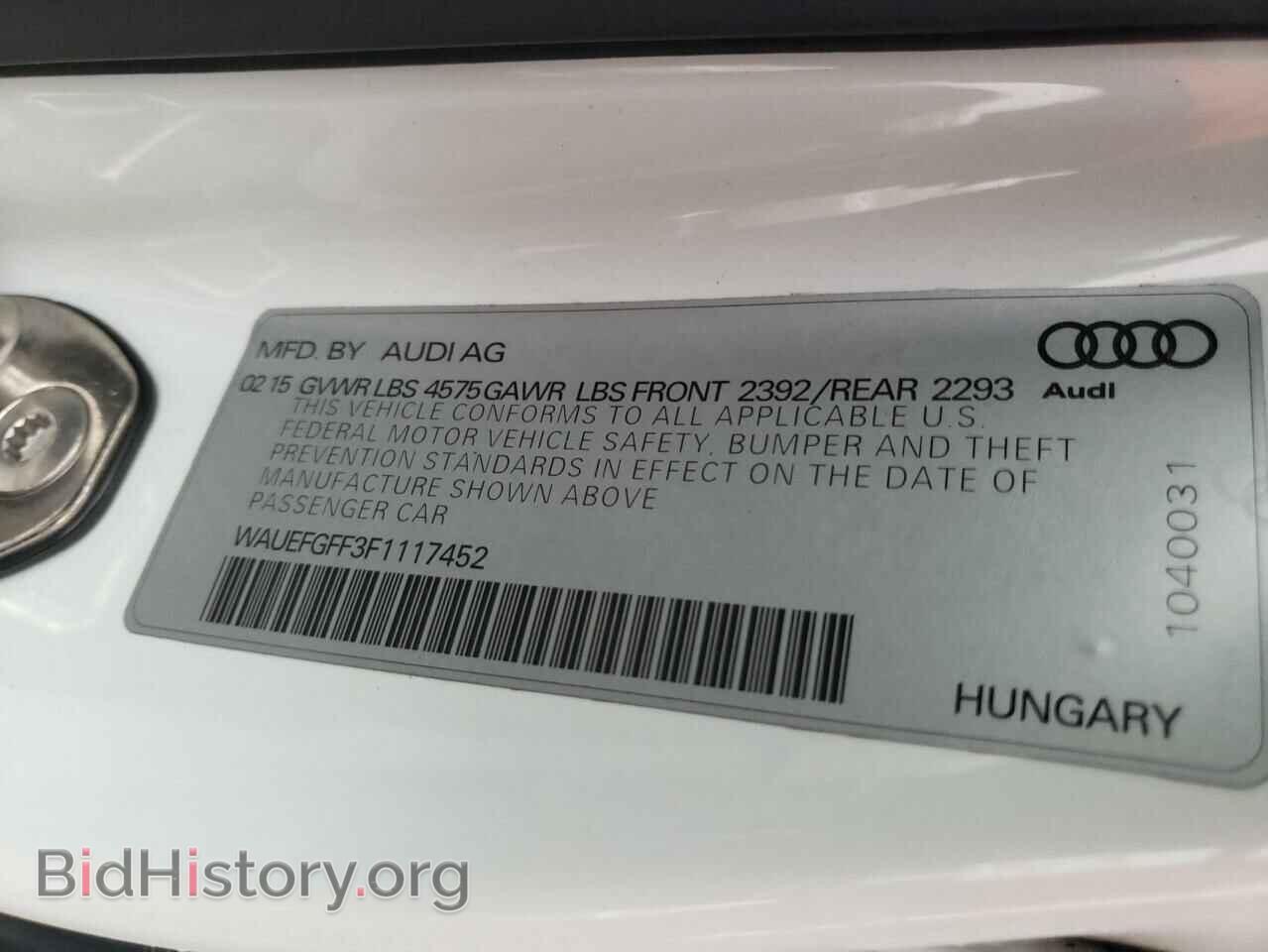 2015 AUDI A3 - VIN: WAUEFGFF3F1117452 - Фото 10