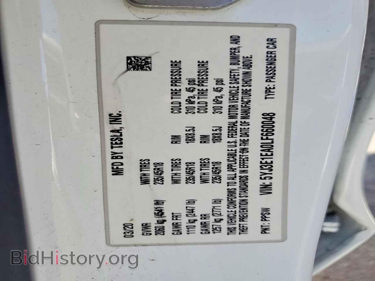 2020 TESLA MODEL 3 - VIN: 5YJ3E1EA0LF660048 - Photo 12