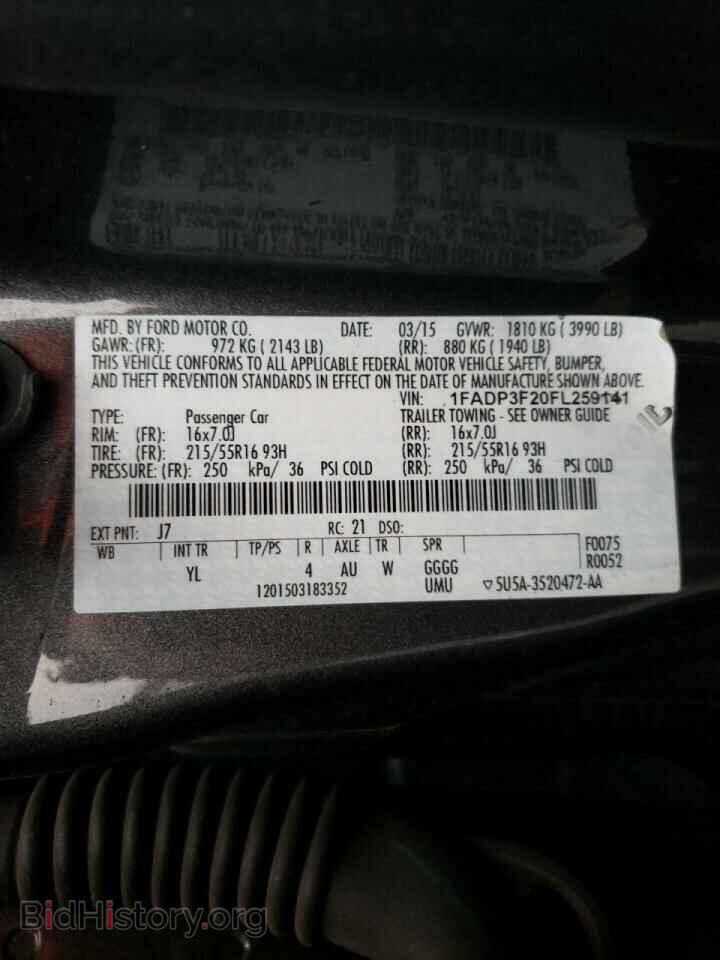 2015 FORD FOCUS - VIN: 1FADP3F20FL259141 - Photo 10