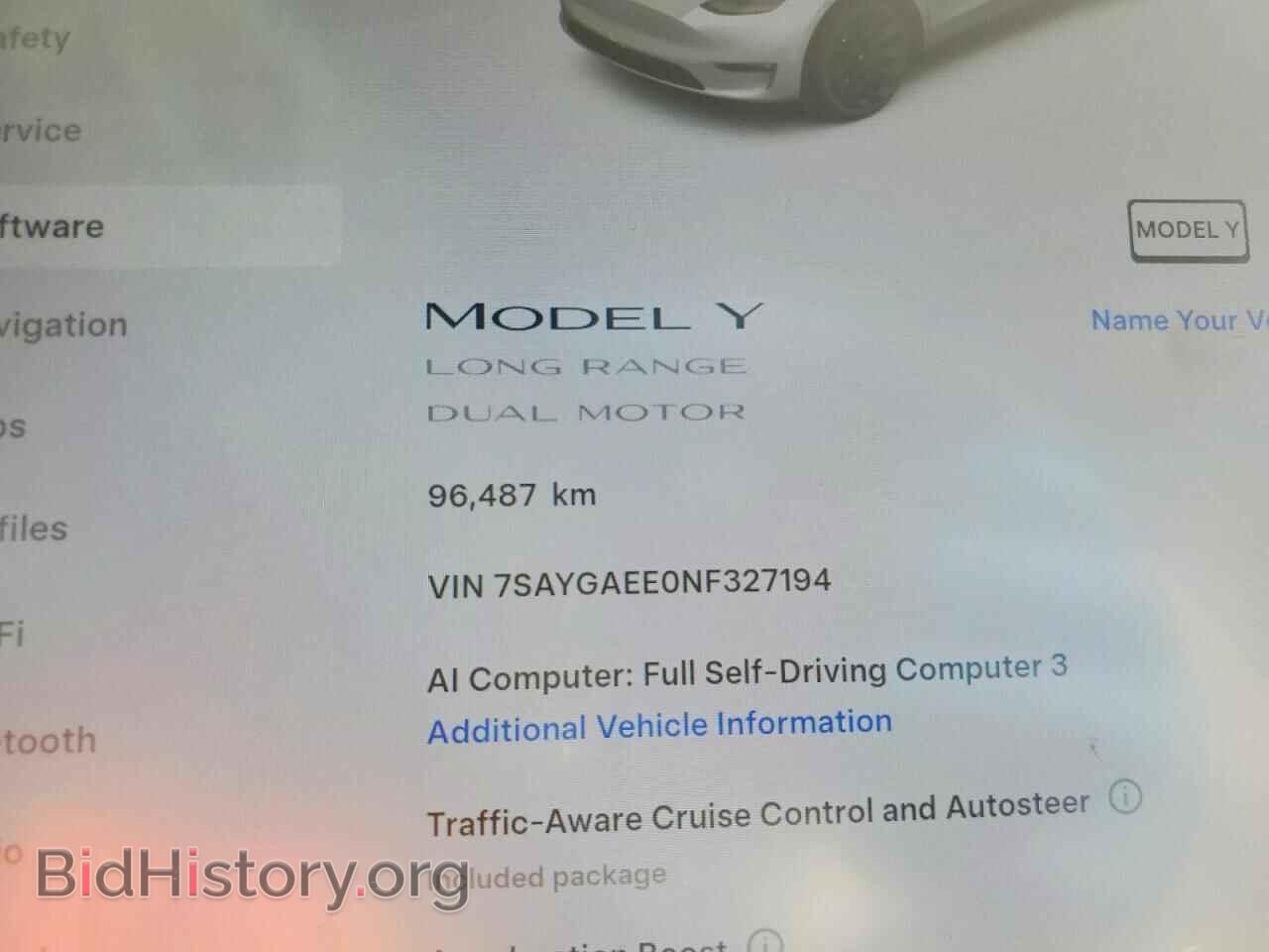 2022 TESLA MODEL Y - VIN: 7SAYGAEE0NF327194 - Фото 9