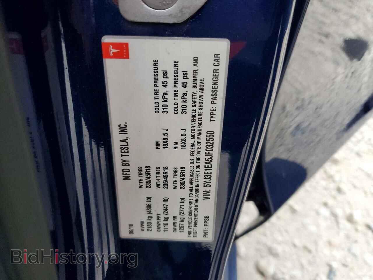 2018 TESLA MODEL 3 - VIN: 5YJ3E1EA5JF032550 - Photo 13