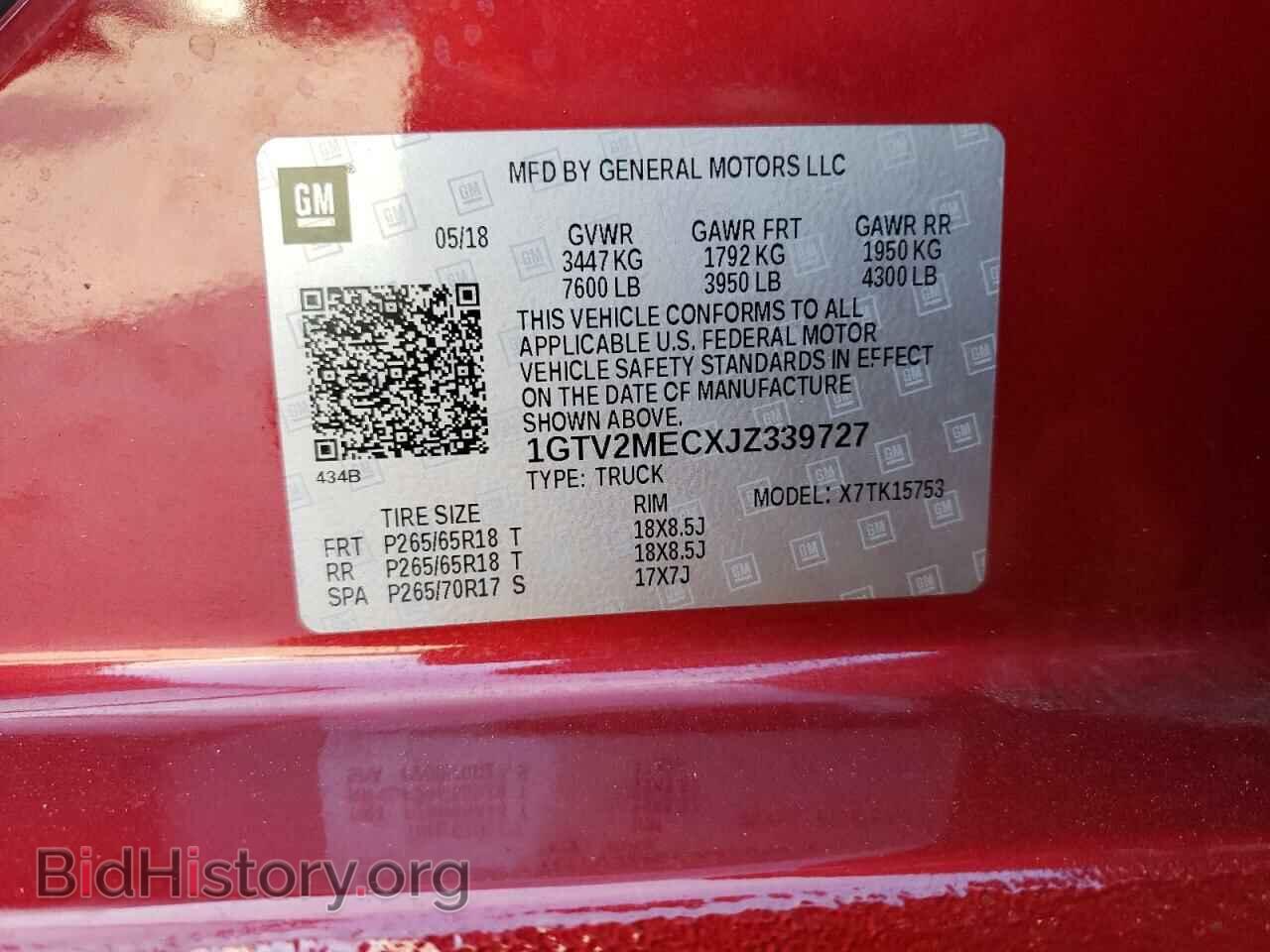 2018 GMC SIERRA - VIN: 1GTV2MECXJZ339727 - Photo 10