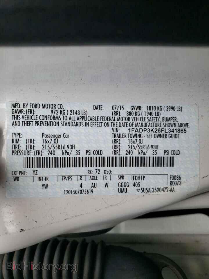 2015 FORD FOCUS - VIN: 1FADP3K26FL341865 - Фото 10