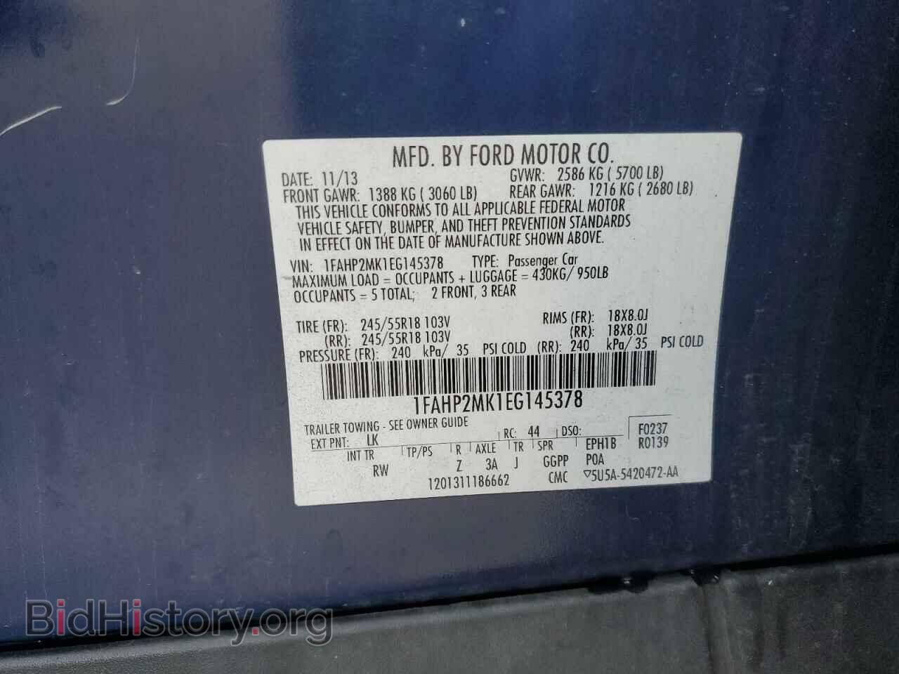 2014 FORD TAURUS - VIN: 1FAHP2MK1EG145378 - Фото 13