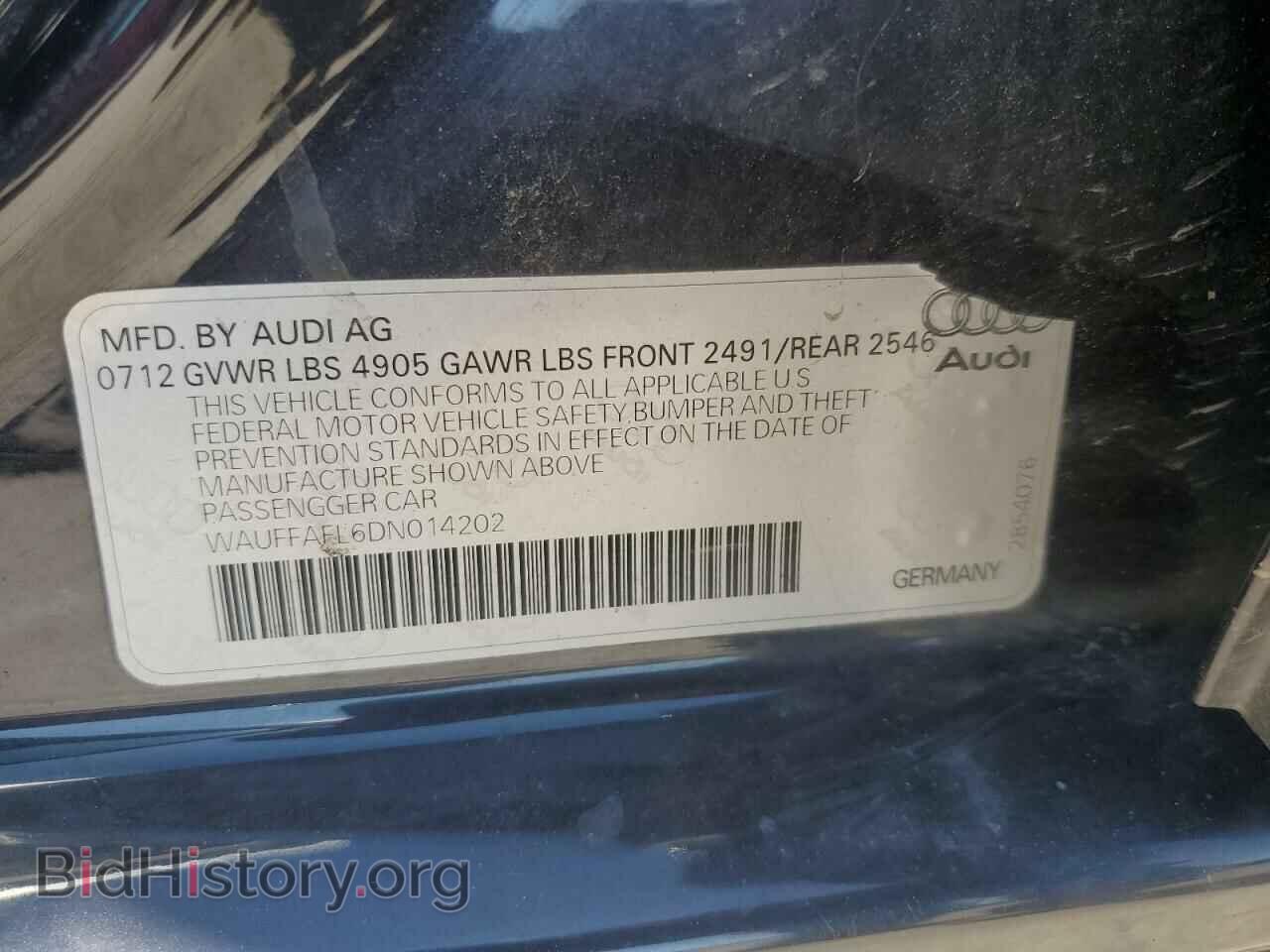 2013 AUDI A4 - VIN: WAUFFAFL6DN014202 - Photo 12