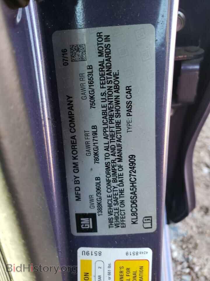 2017 CHEVROLET SPARK - VIN: KL8CD6SA5HC724909 - Фото 10
