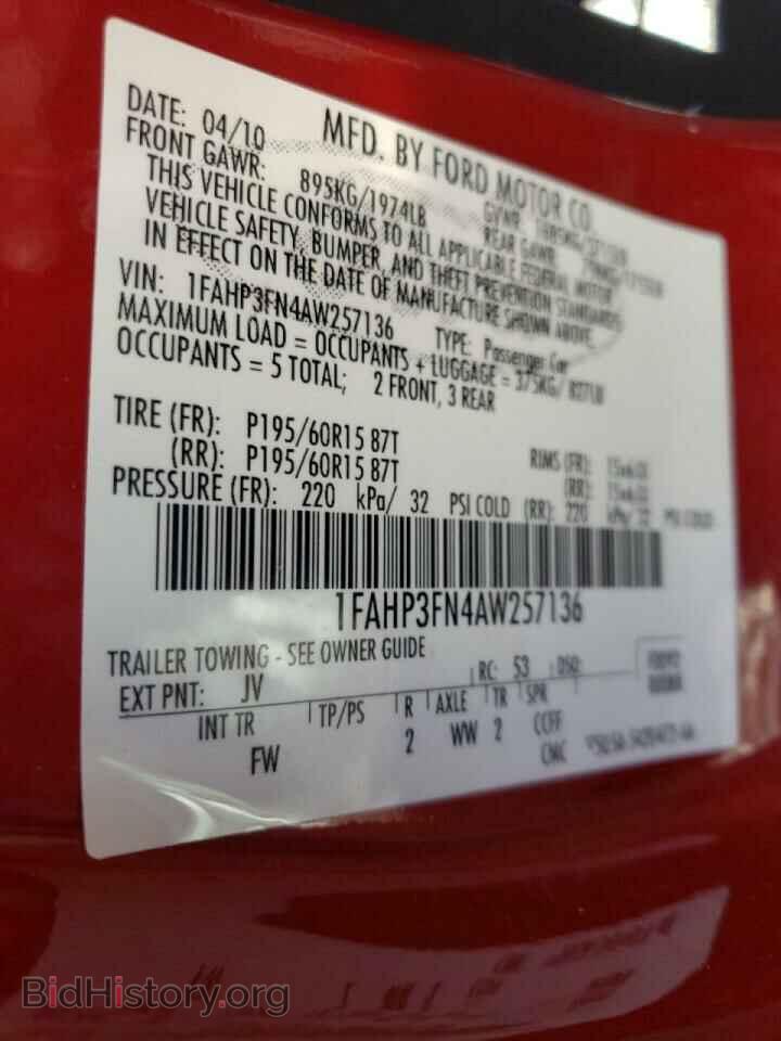 2010 FORD FOCUS - VIN: 1FAHP3FN4AW257136 - Фото 10