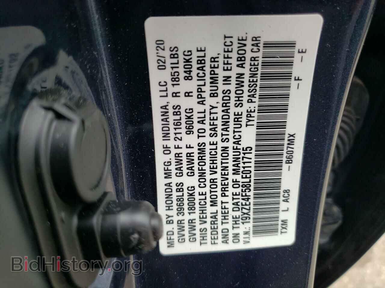 2020 HONDA INSIGHT - VIN: 19XZE4F58LE011715 - Фото 10