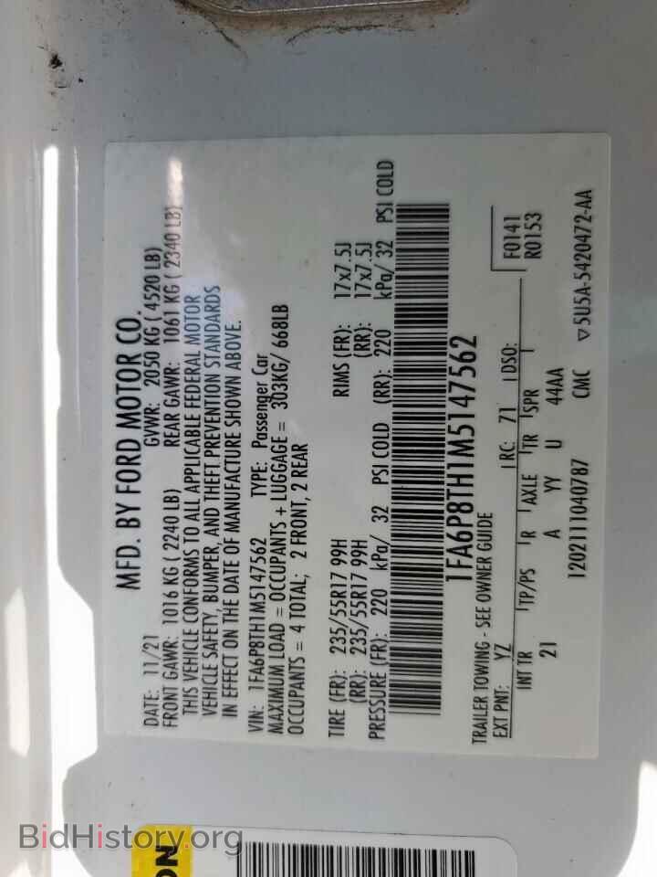 2021 FORD ALL Models - VIN: 1FA6P8TH1M5147562 - Photo 13