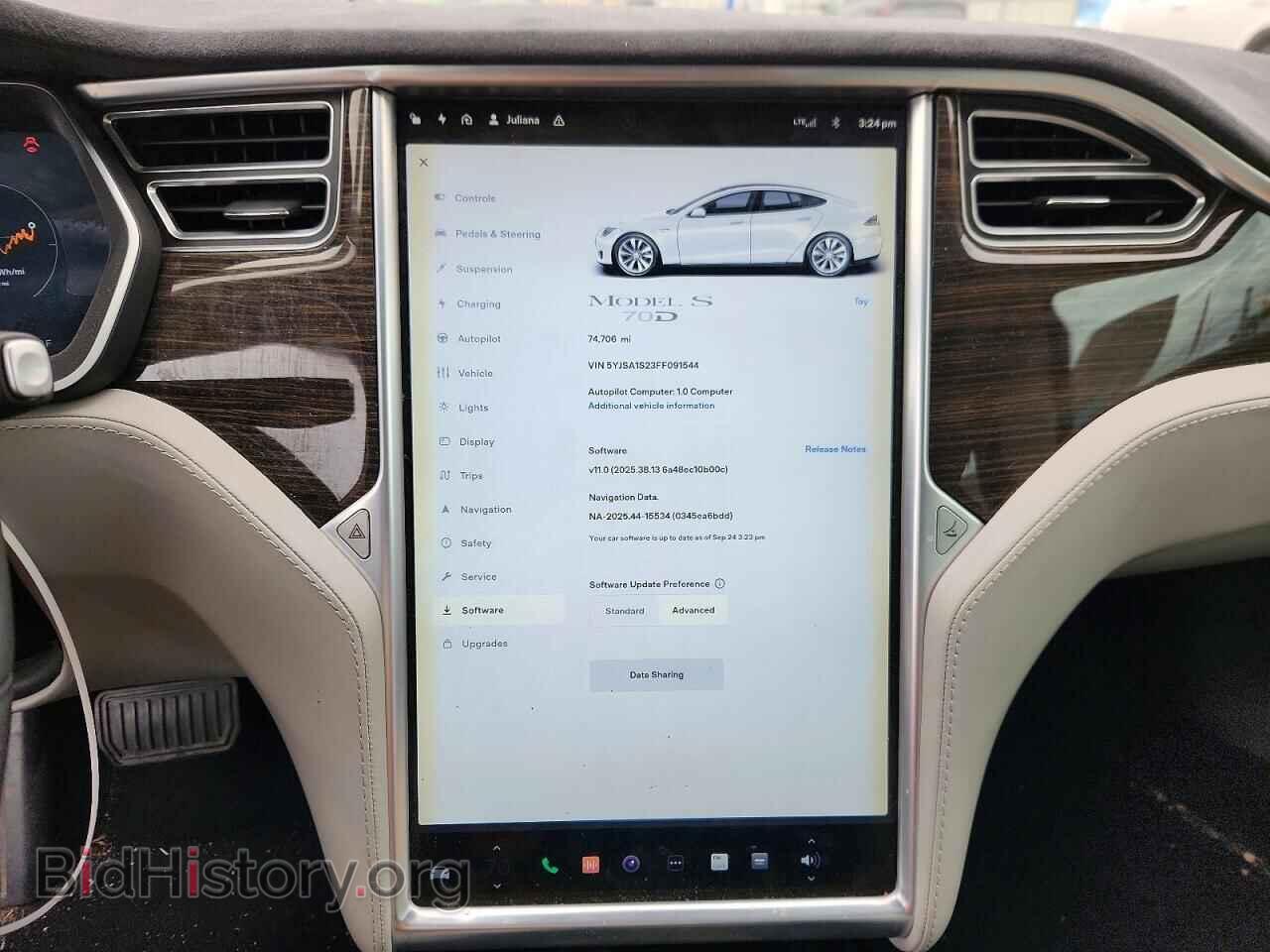 2015 TESLA MODEL S - VIN: 5YJSA1S23FF091544 - Photo 9