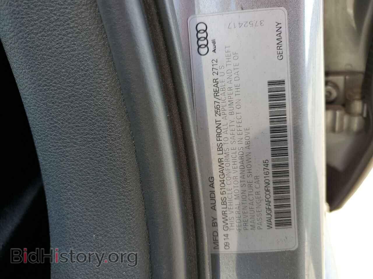 2015 AUDI A6 - VIN: WAUGFAFC0FN016745 - Фото 12