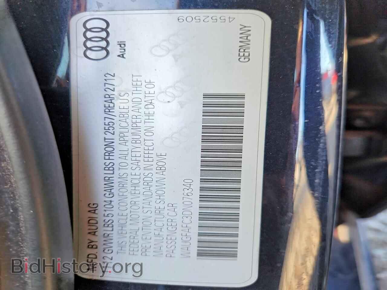 2013 AUDI A6 - VIN: WAUGFAFC3DN076340 - Фото 12