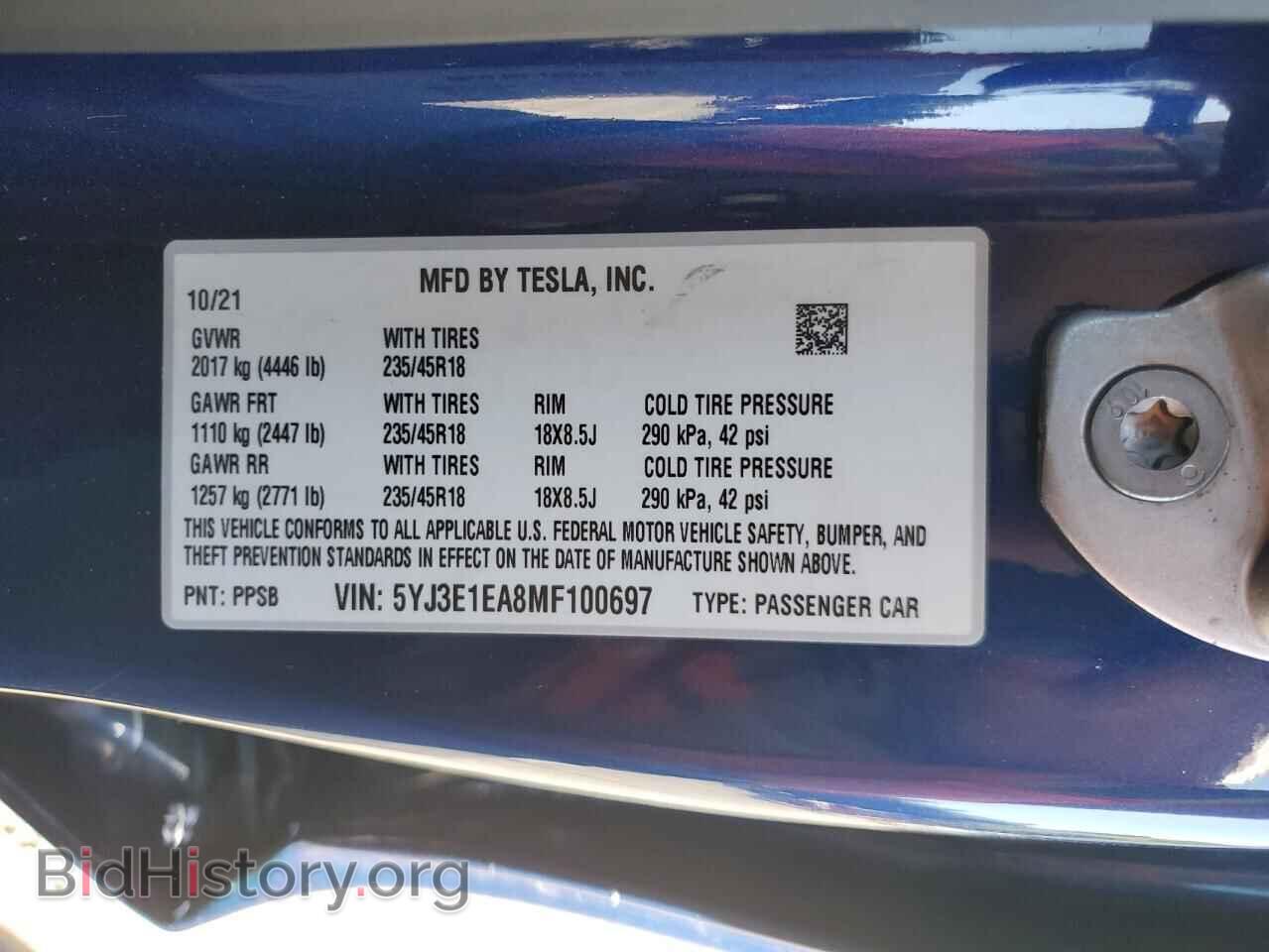2021 TESLA MODEL 3 - VIN: 5YJ3E1EA8MF100697 - Photo 12