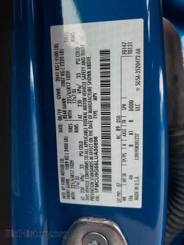 2020 FORD ESCAPE - VIN: 1FMCU9G66LUA00898 - Photo 13