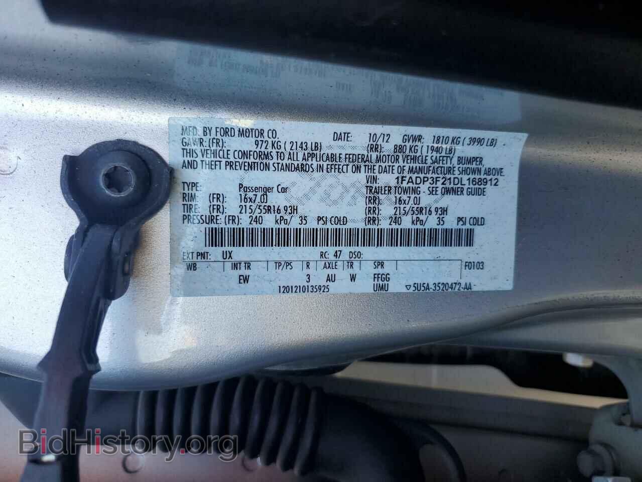 2013 FORD FOCUS - VIN: 1FADP3F21DL168912 - Фото 13