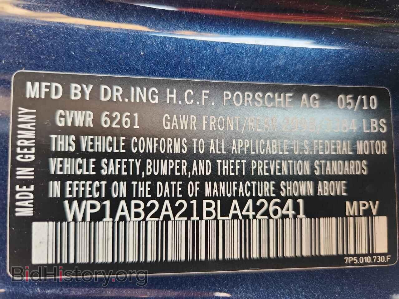 2011 PORSCHE CAYENNE - VIN: WP1AB2A21BLA42641 - Фото 13
