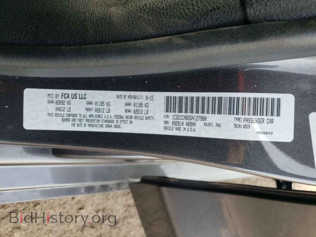 2016 CHRYSLER 200 - VIN: 1C3CCCAB3GN127980 - Фото 10