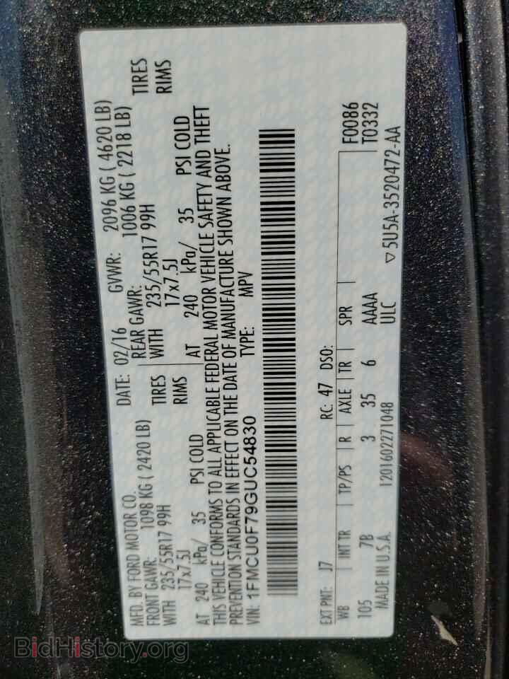2016 FORD ESCAPE - VIN: 1FMCU0F79GUC54830 - Photo 13