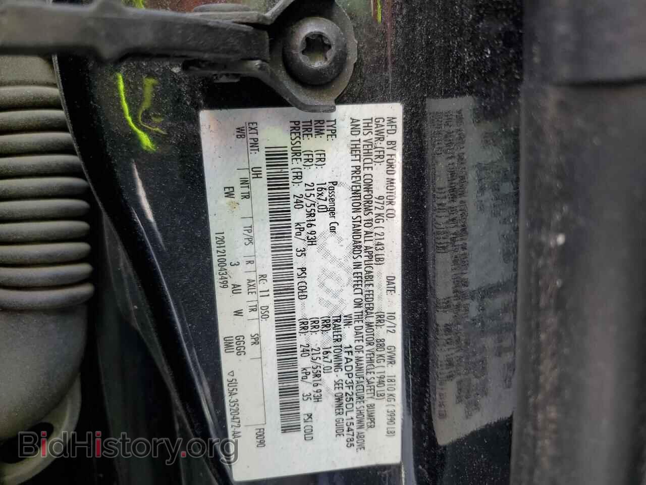 2013 FORD FOCUS - VIN: 1FADP3F25DL154785 - Фото 13