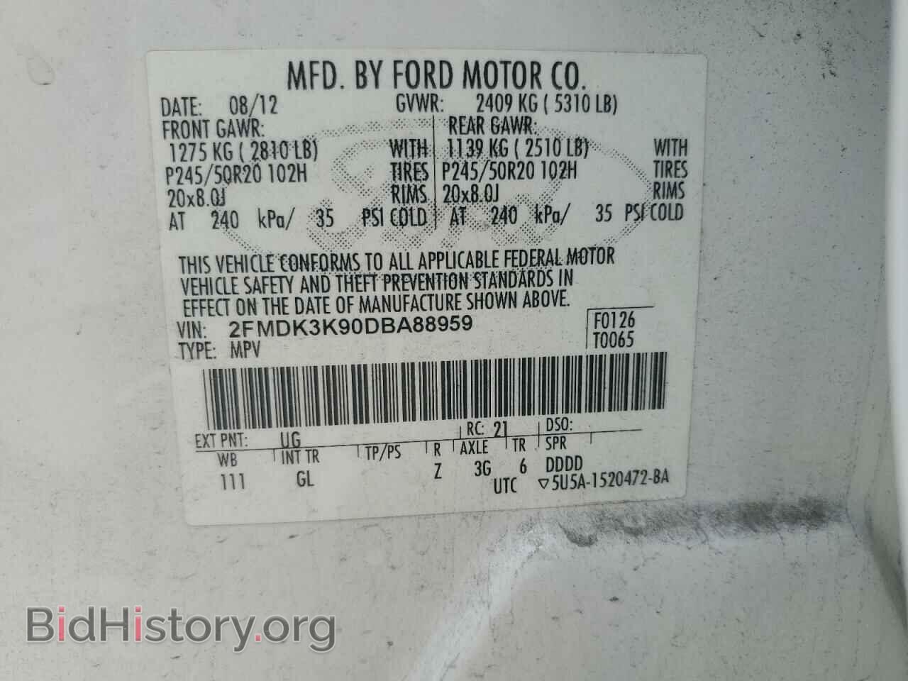 2013 FORD EDGE - VIN: 2FMDK3K90DBA88959 - Photo 14