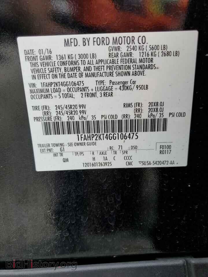 2016 FORD TAURUS - VIN: 1FAHP2KT4GG106475 - Фото 13