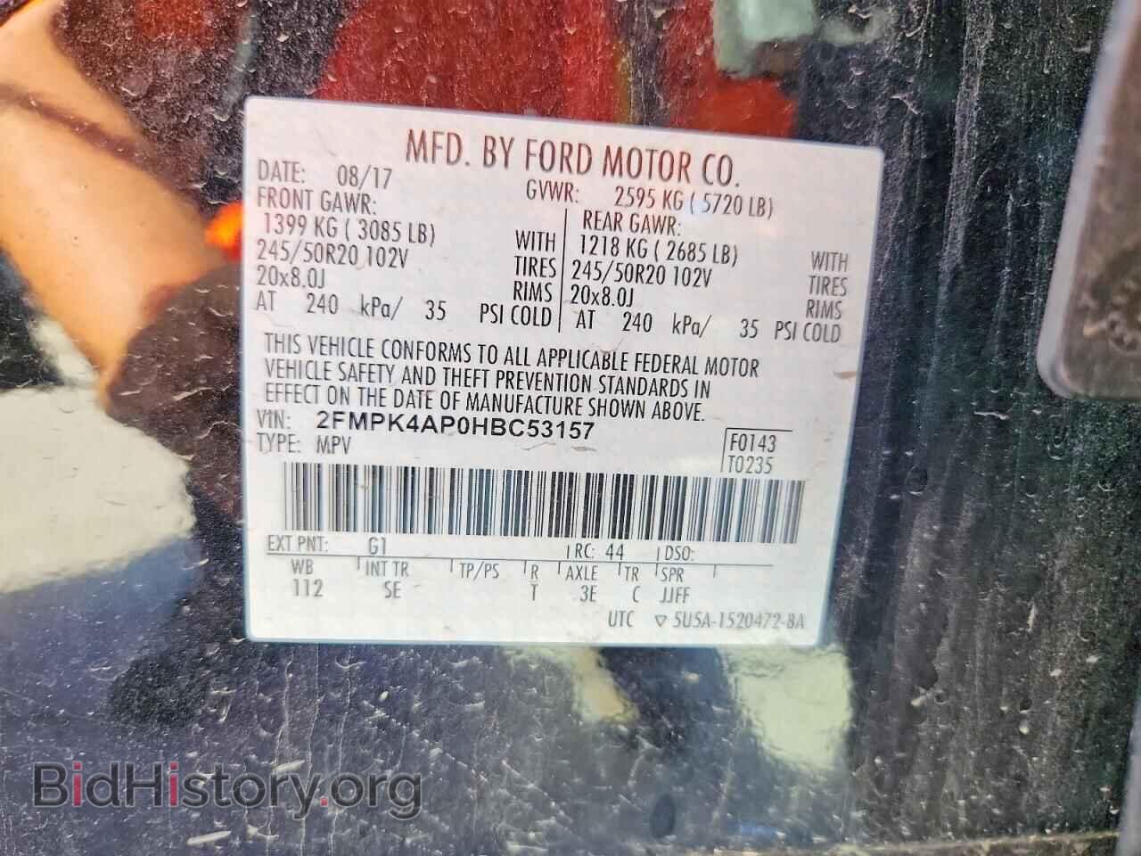2017 FORD EDGE - VIN: 2FMPK4AP0HBC53157 - Photo 14