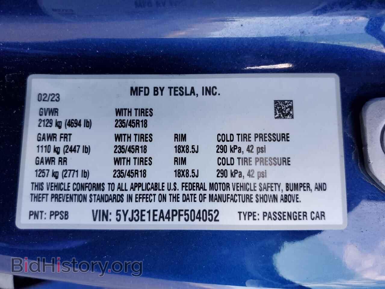 2023 TESLA MODEL 3 - VIN: 5YJ3E1EA4PF504052 - Photo 12