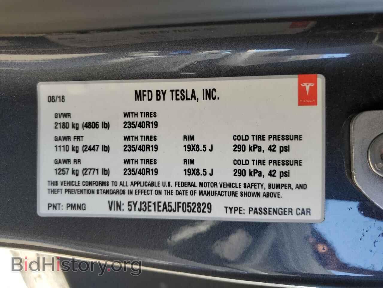 2018 TESLA MODEL 3 - VIN: 5YJ3E1EA5JF052829 - Фото 13
