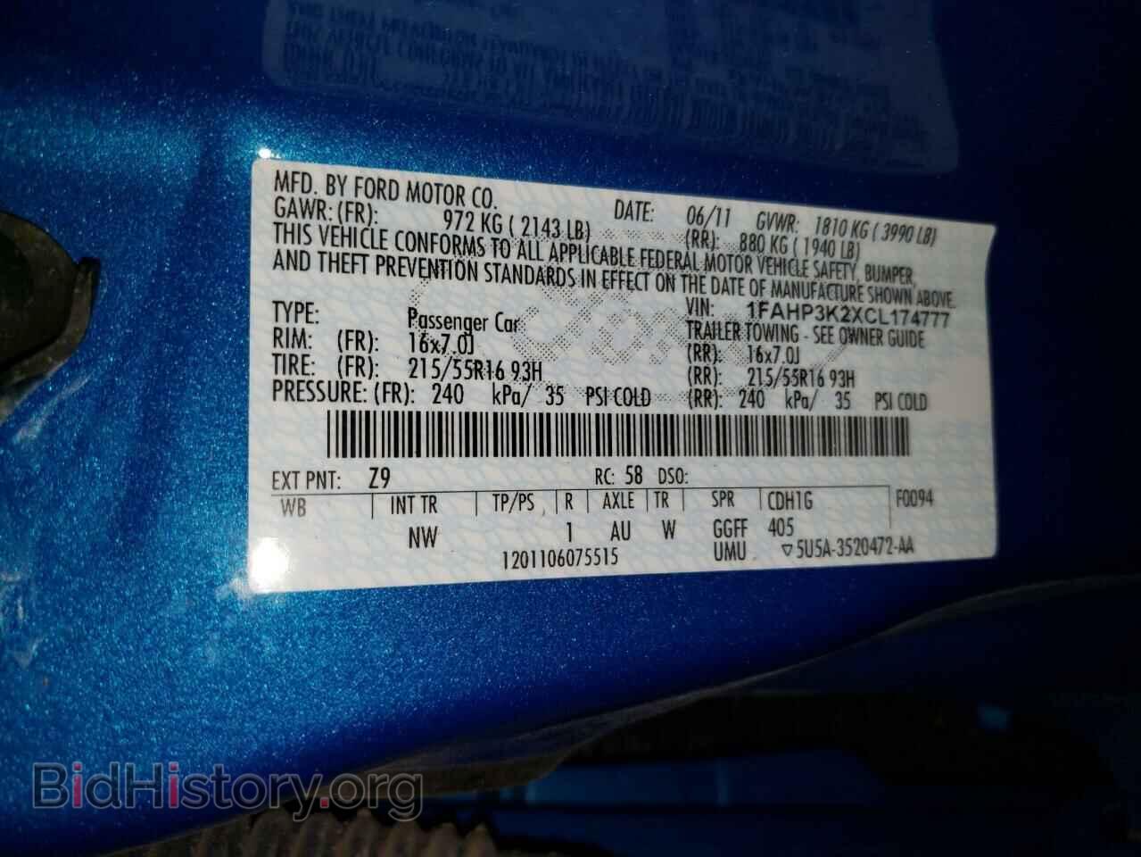 2012 FORD FOCUS - VIN: 1FAHP3K2XCL174777 - Photo 10