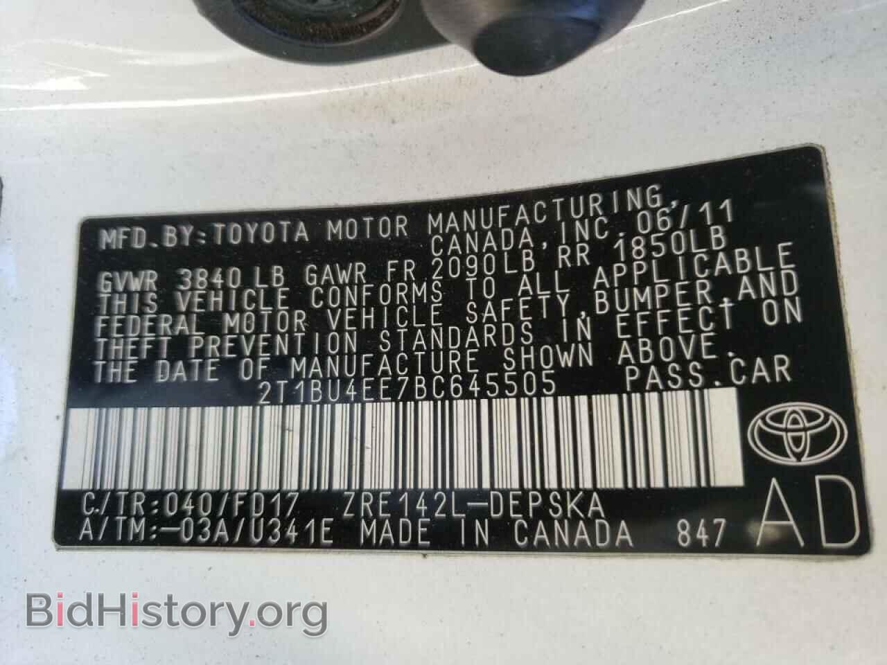 2011 TOYOTA COROLLA - VIN: 2T1BU4EE7BC645505 - Фото 10