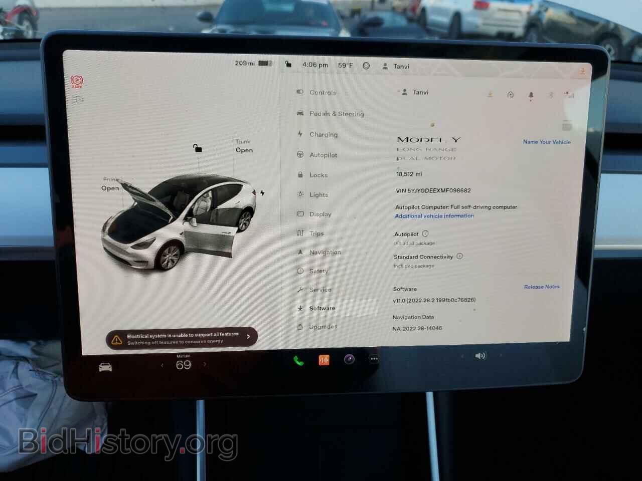 2021 TESLA MODEL Y - VIN: 5YJYGDEEXMF098682 - Photo 9
