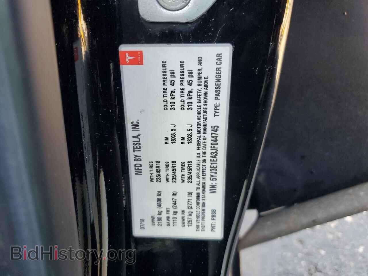 2018 TESLA MODEL 3 - VIN: 5YJ3E1EA3JF044745 - Photo 12