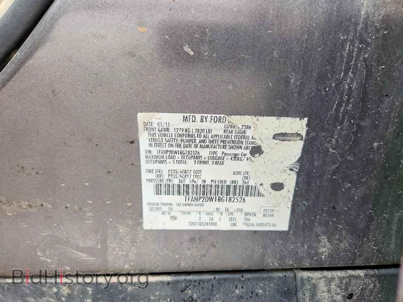 2011 FORD TAURUS - VIN: 1FAHP2DW1BG182526 - Photo 12