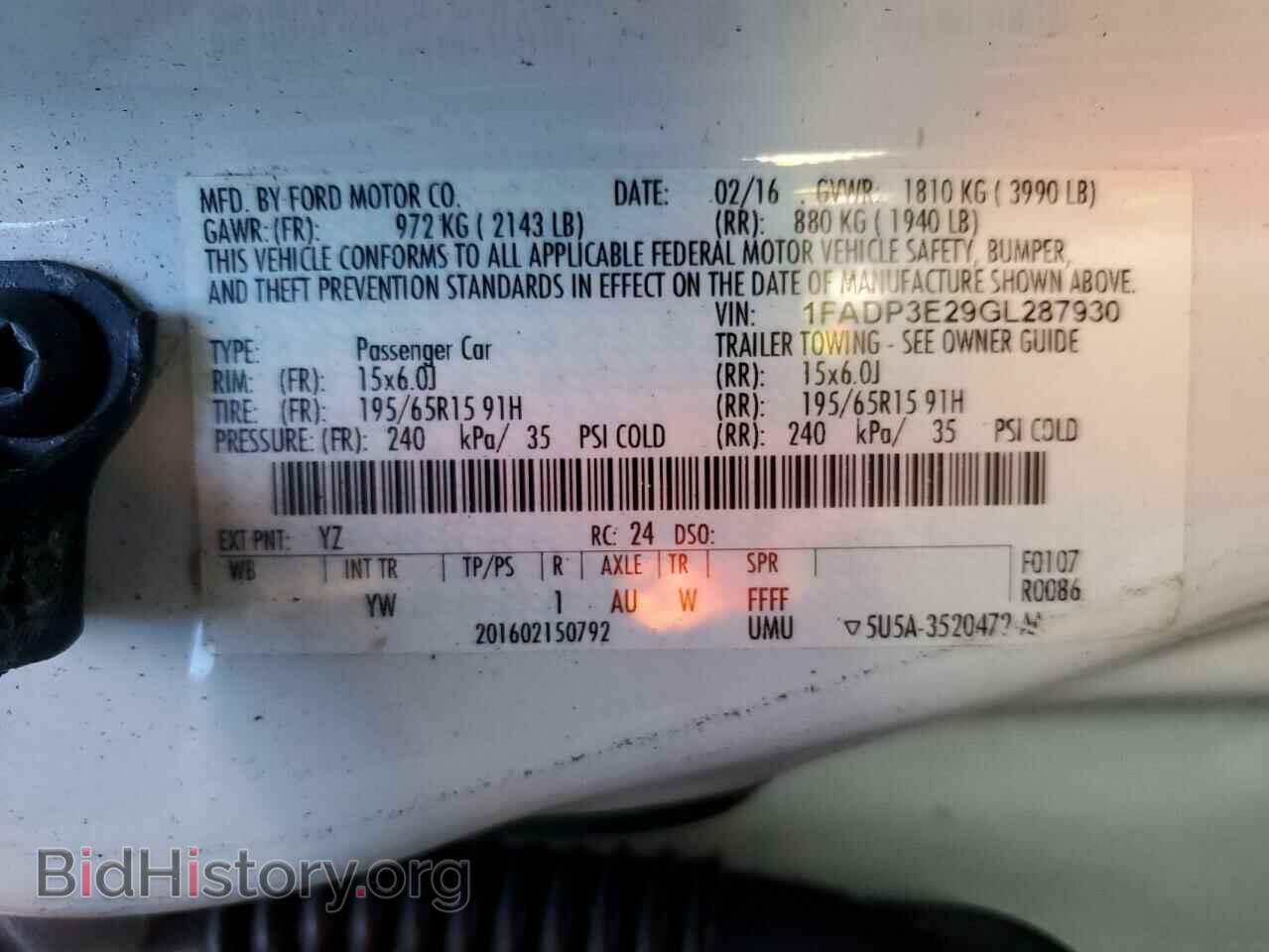 2016 FORD FOCUS - VIN: 1FADP3E29GL287930 - Фото 12