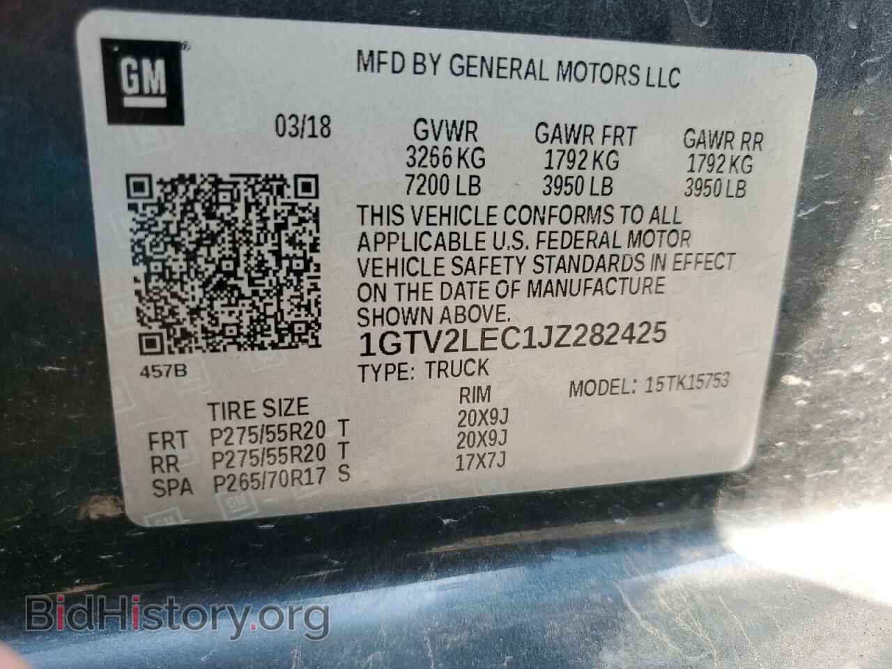 2018 GMC SIERRA - VIN: 1GTV2LEC1JZ282425 - Фото 13