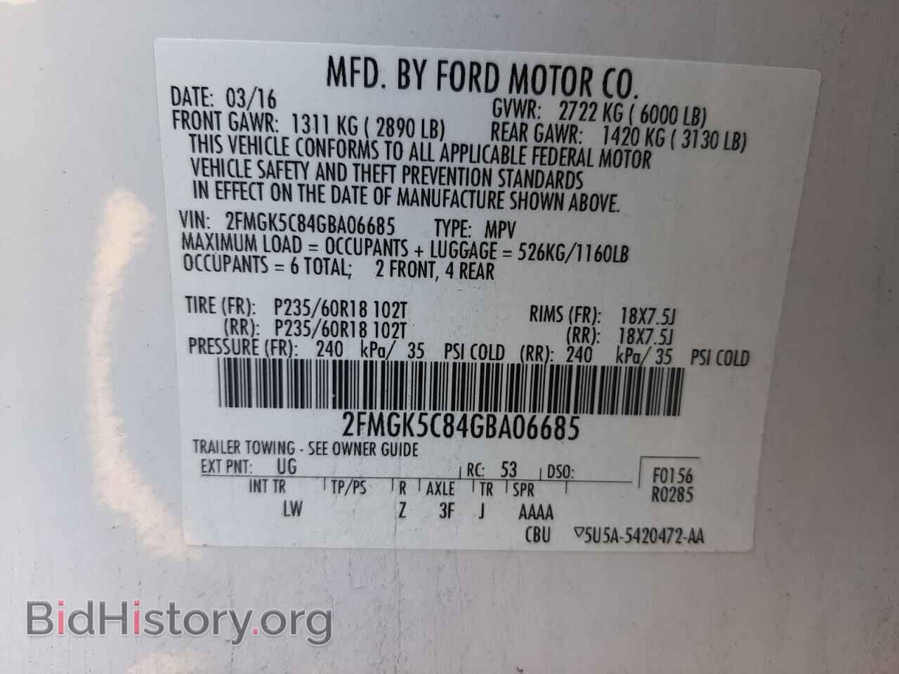 2016 FORD FLEX - VIN: 2FMGK5C84GBA06685 - Photo 10